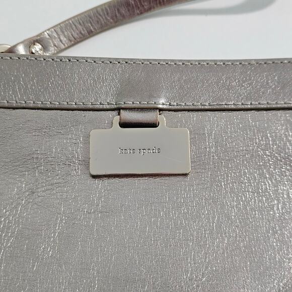 Kate Spade Zippered Christy Jane Street Gold Leather Hot Pink Wristlet Pouch - Picture 4 of 9